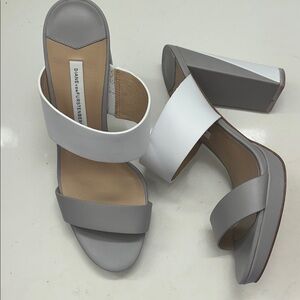 Diane Von Furstenberg Two-Tone Gray and White Heels